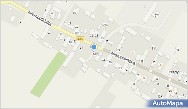 Prądy, Niemodlińska, 16, mapa Prądy