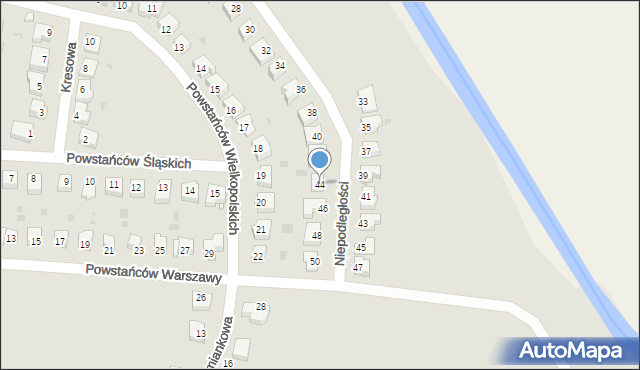 Prochowice, Niepodległości, 44, mapa Prochowice