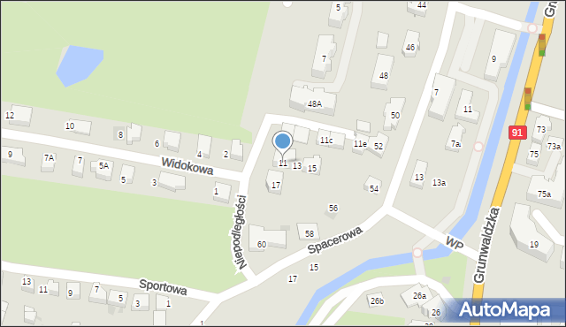 Pruszcz Gdański, Niepodległości, 11, mapa Pruszcz Gdański