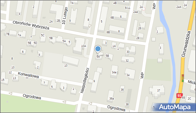 Pruszcz Gdański, Niepodległości, 5A, mapa Pruszcz Gdański