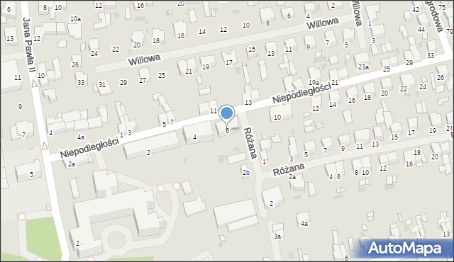 Pyrzyce, Niepodległości, 6, mapa Pyrzyce