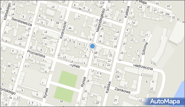 Pyzdry, Niepodległości, 121, mapa Pyzdry