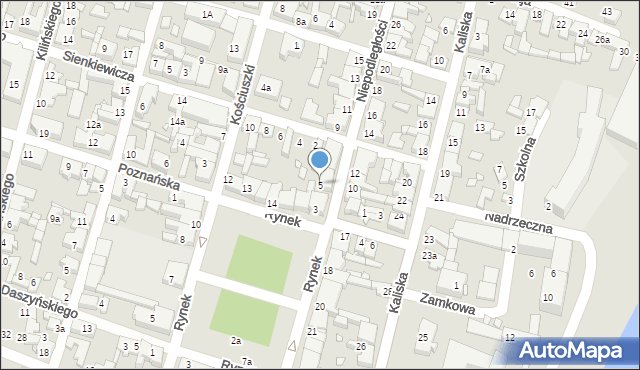 Pyzdry, Niepodległości, 5, mapa Pyzdry