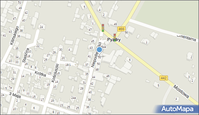 Pyzdry, Niepodległości, 52, mapa Pyzdry