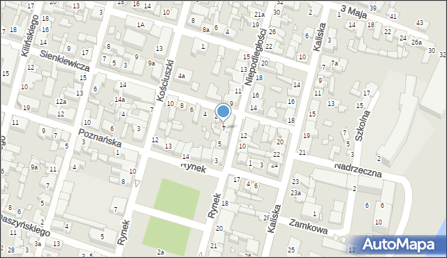 Pyzdry, Niepodległości, 7, mapa Pyzdry