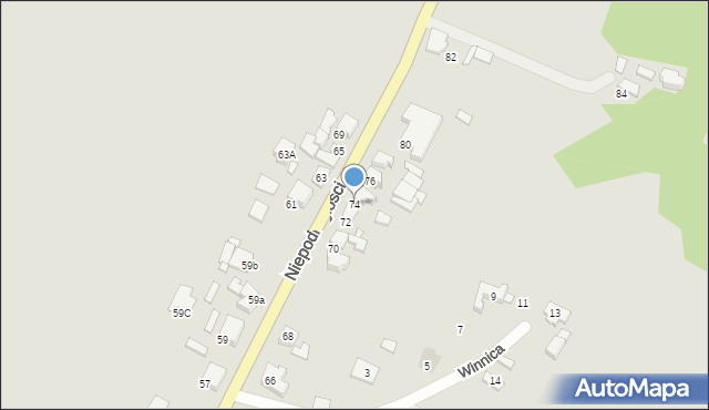 Pyzdry, Niepodległości, 74, mapa Pyzdry