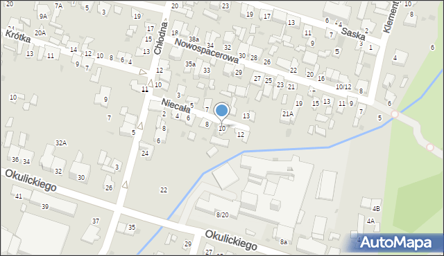 Radom, Niecała, 10, mapa Radomia