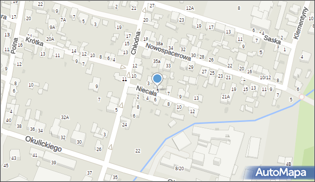 Radom, Niecała, 5, mapa Radomia