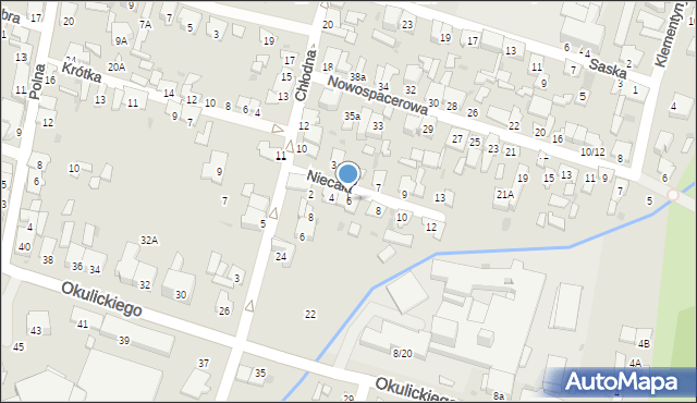 Radom, Niecała, 6, mapa Radomia