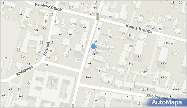 Radom, Niedziałkowskiego Mieczysława, 14, mapa Radomia