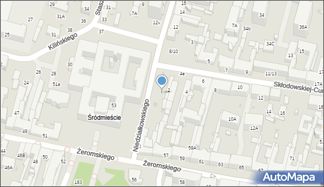 Radom, Niedziałkowskiego Mieczysława, 4, mapa Radomia