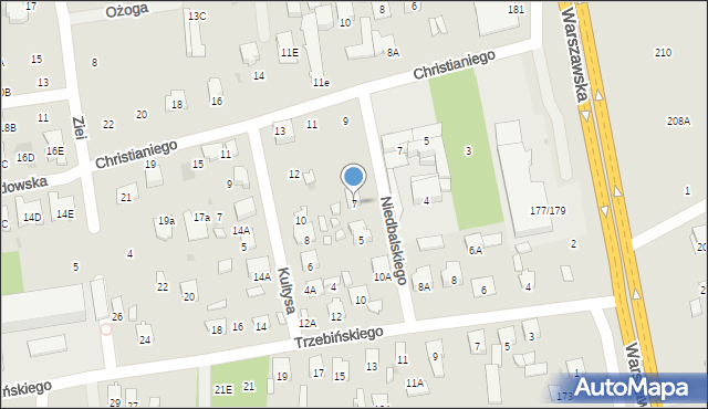 Radom, Niedbalskiego Aleksandra, 7, mapa Radomia
