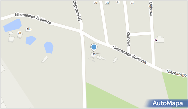 Radzionków, Nieznanego Żołnierza, 30, mapa Radzionków