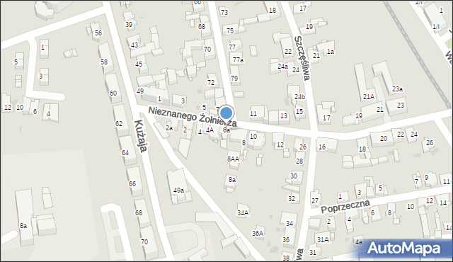 Radzionków, Nieznanego Żołnierza, 6a, mapa Radzionków
