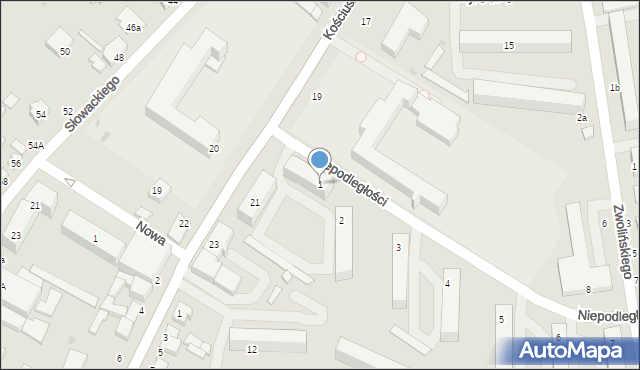 Rawa Mazowiecka, Niepodległości, 1, mapa Rawa Mazowiecka