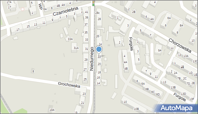 Ruda Śląska, Niedurnego Piotra, 22, mapa Rudy Śląskiej