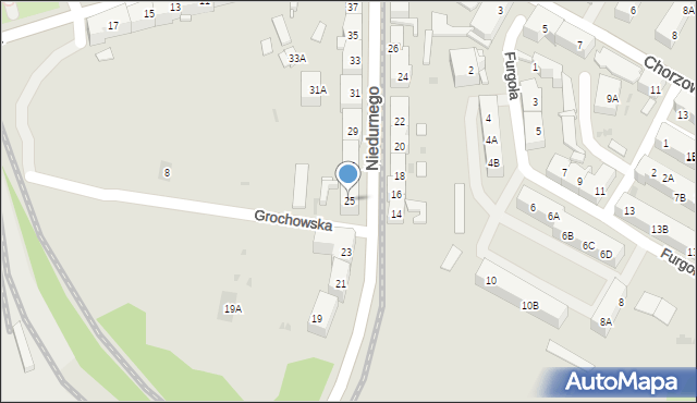 Ruda Śląska, Niedurnego Piotra, 25, mapa Rudy Śląskiej