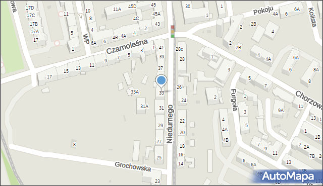 Ruda Śląska, Niedurnego Piotra, 33, mapa Rudy Śląskiej