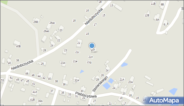 Rybnik, Niedobczycka, 21j, mapa Rybnika