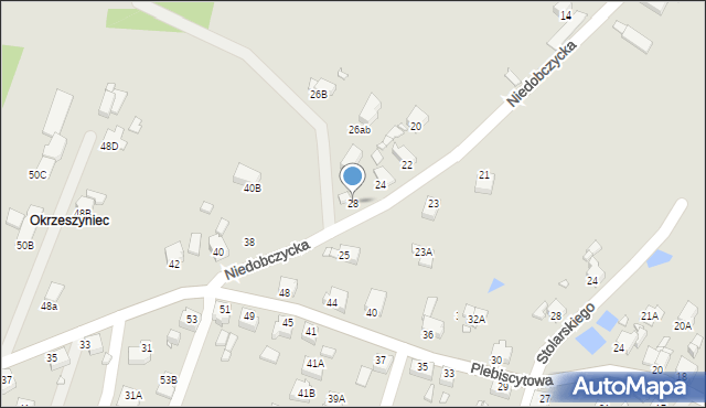 Rybnik, Niedobczycka, 28, mapa Rybnika