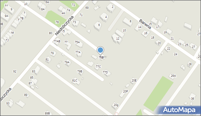 Rybnik, Niedobczycka, 75B, mapa Rybnika