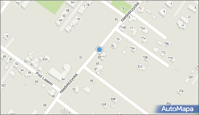Rybnik, Niedobczycka, 83, mapa Rybnika