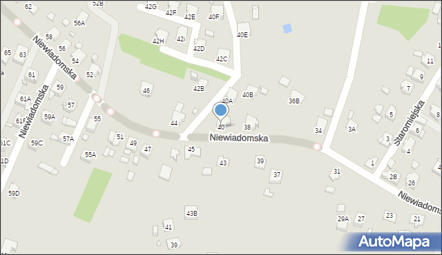 Rybnik, Niewiadomska, 40, mapa Rybnika