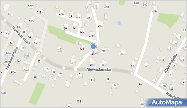 Rybnik, Niewiadomska, 40A, mapa Rybnika