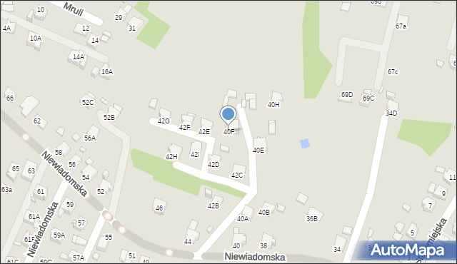 Rybnik, Niewiadomska, 40F, mapa Rybnika