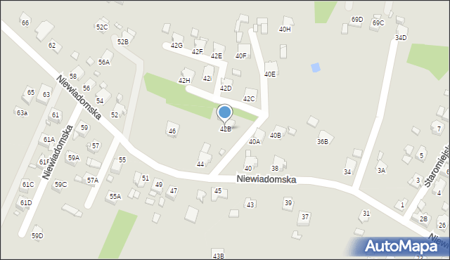 Rybnik, Niewiadomska, 42B, mapa Rybnika