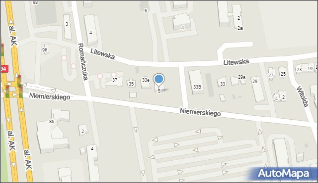 Rzeszów, Niemierskiego Jana, 5, mapa Rzeszów