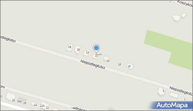 Serock, Niepodległości, 22, mapa Serock