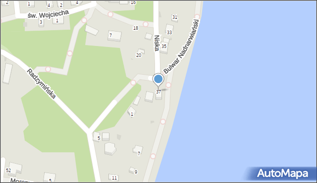 Serock, Niska, 37, mapa Serock