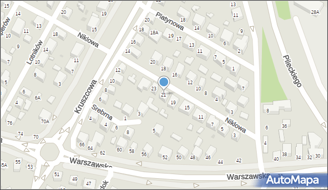 Siedlce, Niklowa, 21, mapa Siedlce