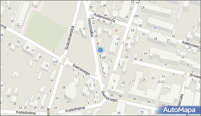 Siedlce, Niedziałka Jana, ks., 10-12, mapa Siedlce