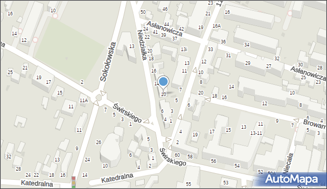 Siedlce, Niedziałka Jana, ks., 10, mapa Siedlce