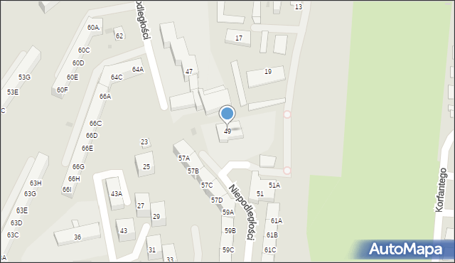 Siemianowice Śląskie, Niepodległości, 49, mapa Siemianowice Śląskie