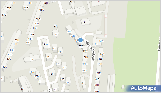 Siemianowice Śląskie, Niepodległości, 57D, mapa Siemianowice Śląskie