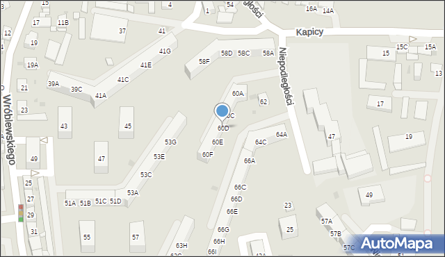 Siemianowice Śląskie, Niepodległości, 60D, mapa Siemianowice Śląskie