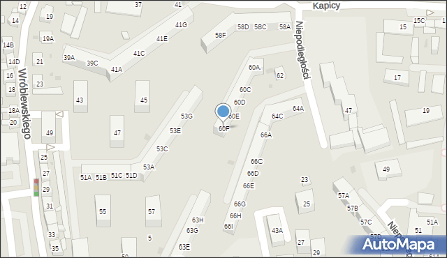 Siemianowice Śląskie, Niepodległości, 60F, mapa Siemianowice Śląskie