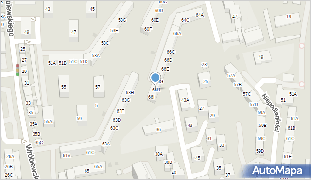 Siemianowice Śląskie, Niepodległości, 66H, mapa Siemianowice Śląskie