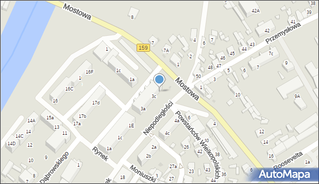 Skwierzyna, Niepodległości, 3d, mapa Skwierzyna