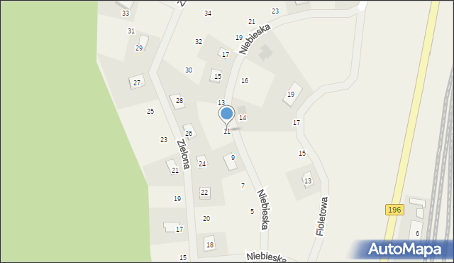 Sława Wielkopolska, Niebieska, 11, mapa Sława Wielkopolska