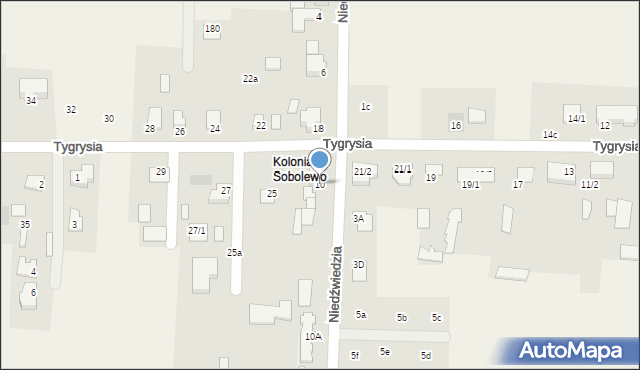 Sobolewo, Niedźwiedzia, 10, mapa Sobolewo