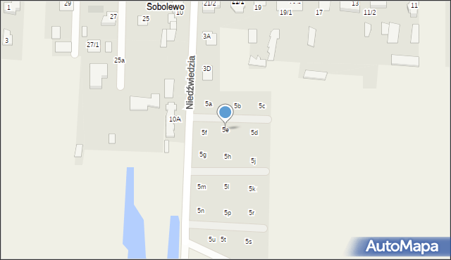 Sobolewo, Niedźwiedzia, 5e, mapa Sobolewo