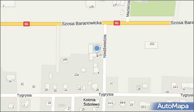 Sobolewo, Niedźwiedzia, 4, mapa Sobolewo
