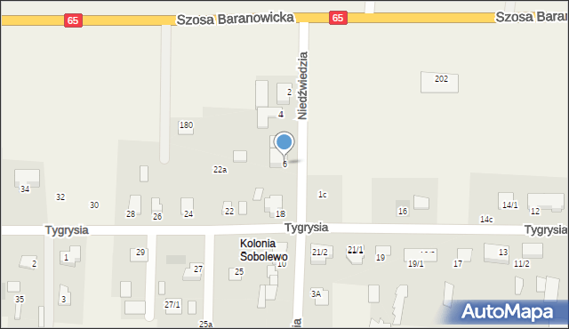 Sobolewo, Niedźwiedzia, 6, mapa Sobolewo