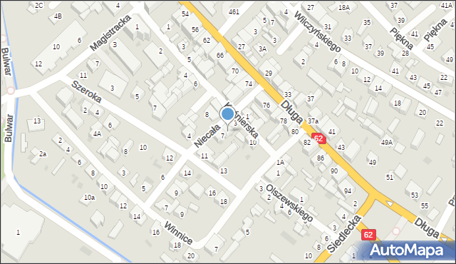 Sokołów Podlaski, Niecała, 5, mapa Sokołów Podlaski