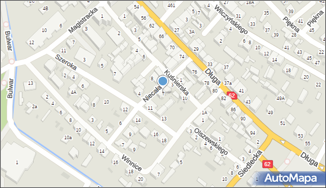 Sokołów Podlaski, Niecała, 7, mapa Sokołów Podlaski