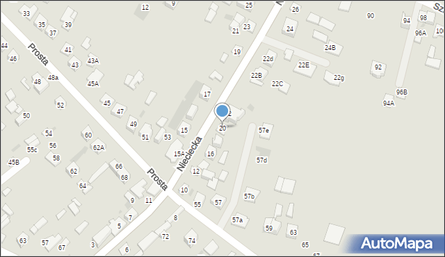 Sokołów Podlaski, Nieciecka, 20, mapa Sokołów Podlaski